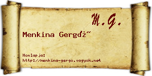 Menkina Gergő névjegykártya